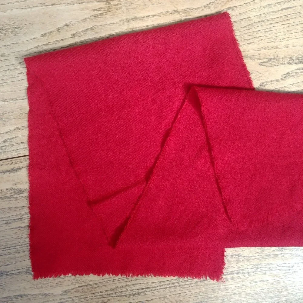 Vintage 100% virigin wool classic bright red scarf